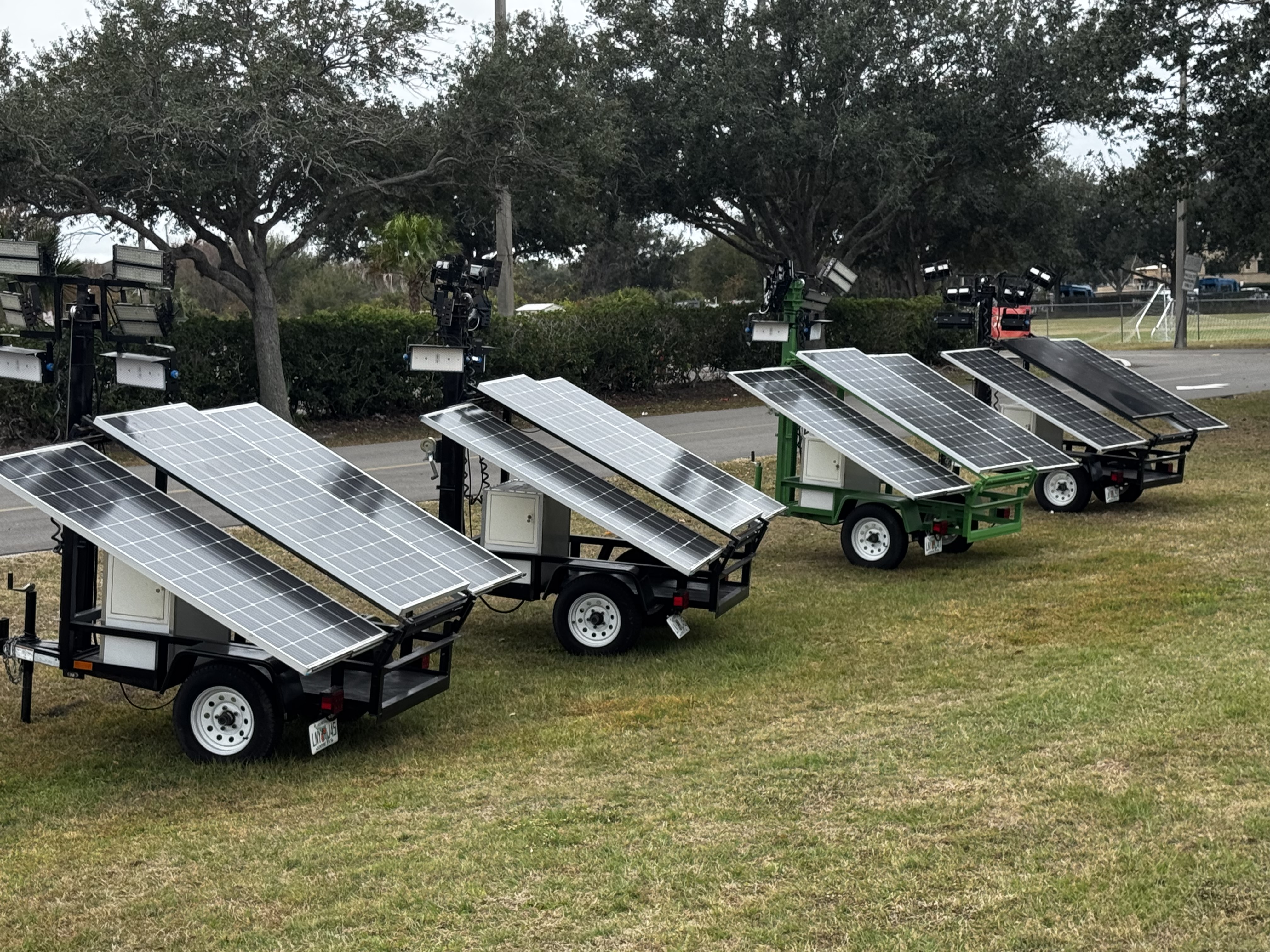 Future Generators trailer fleet staged for rental scheduling
